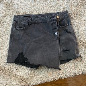 Black Denim Skort